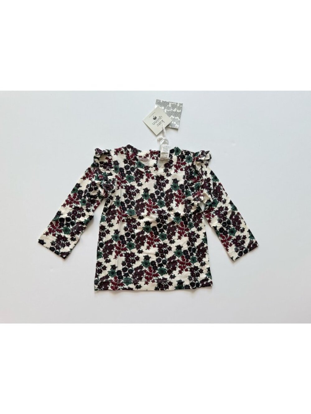 Kate Quinn Girls Floral Long Sleeve Ruffle Top 12-18 months NWT